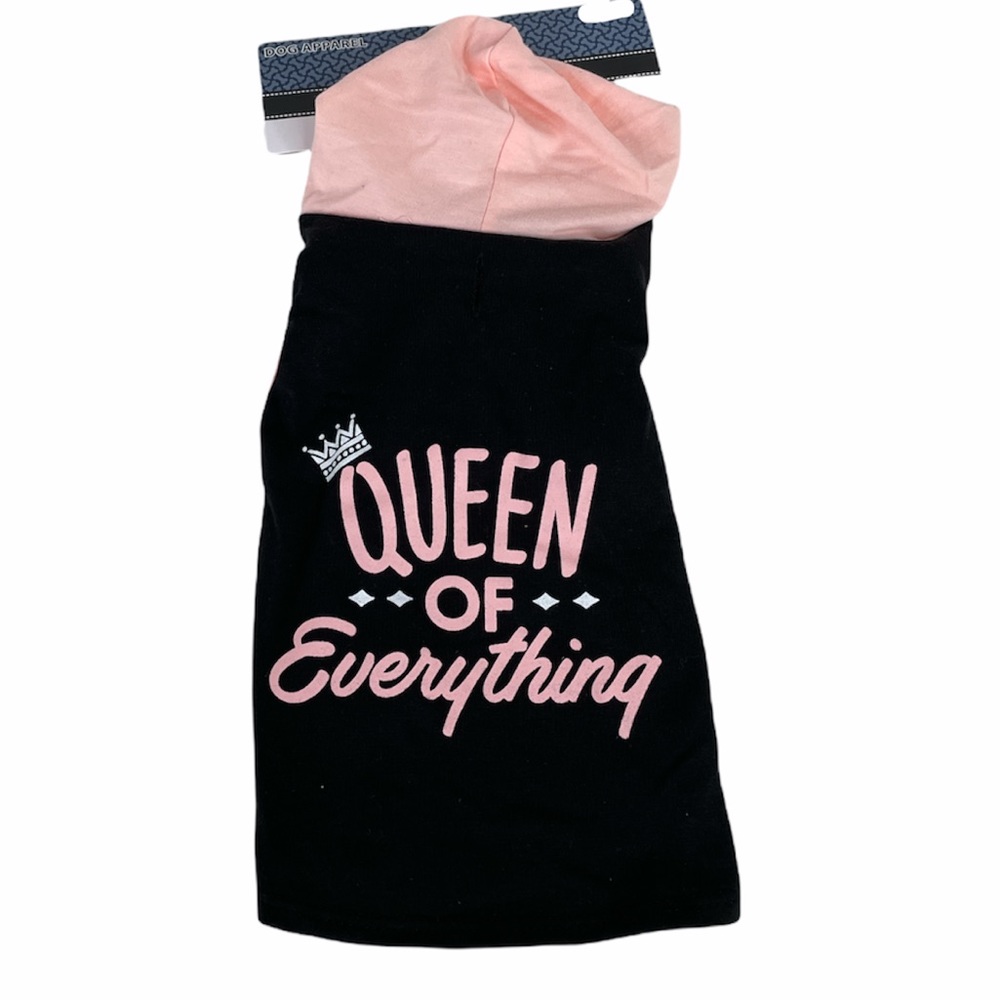 Wag & Bone Queen of Everything Dog Shirt, Black, Pink, Small, Medium